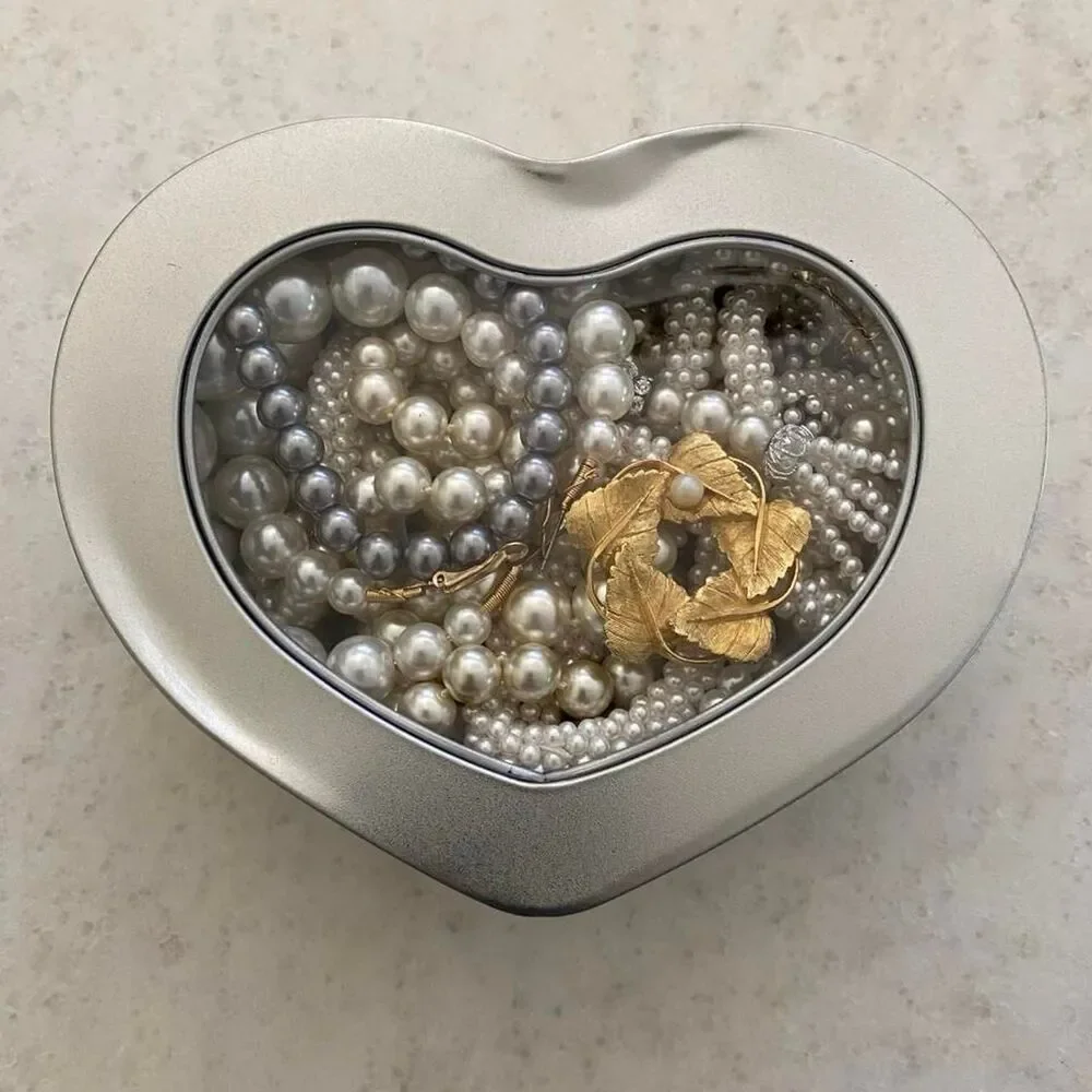 Curated Pearl Theme Mystery Jewelry Tin